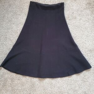 Tristan Stretchy Knit Classic Black A-Line Knee Length Skirt